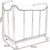 YOtat Removable Bags With Laundry Basket, Laundry Sorting Trolley With Thick Canvas Bag, Laundry Basket Trolley With Robust Wheels For Storing Clothes view 2
