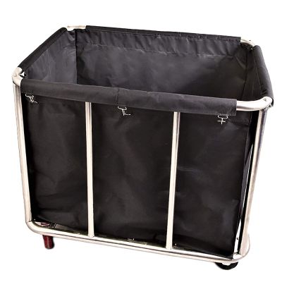 Black Heavy Duty Laundry Sorter Cart With 4 Inch Wheels, Utility Rolling Trolley For Dirty Clothes Storage, Stainless Steel & Oxford Cloth (8 Tube)