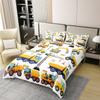 Erosebridal Kids Construction 100% Cotton Twin Bedding Sets for Boys,Excavator Trucks Comforter Cover Cartoon Tractor Car Vehicle Toddler Bed Set Yellow Blue (1 Duvet Cover and 1 Pillow Case) view 2