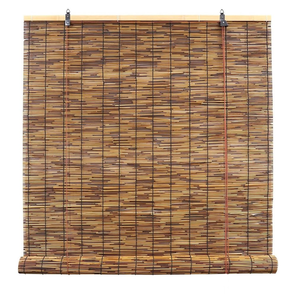 Roller Blinds Natural Bamboo Roll Up Shades for Patio Cordless Wide 26 30 32 38 40 45 48 50 56 60 65 68 70 72 75 Roman Woven Blinds Outdoor Windows Shades for Garden ( Size : 42inch Wide x 72inch High