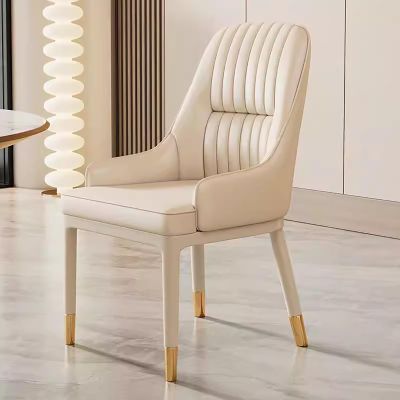 zxhrybh Modern Makeup ChairUpholstered Metal Leg Vanity Chair, Vanity Stool with Back for Dining Room, Living Room, Waiting Room, Bedroom (Color : Off-White Square Back)