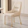 zxhrybh Modern Makeup ChairUpholstered Metal Leg Vanity Chair, Vanity Stool with Back for Dining Room, Living Room, Waiting Room, Bedroom (Color : Off-White Square Back) view 1