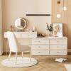 zxhrybh Modern Makeup ChairUpholstered Metal Leg Vanity Chair, Vanity Stool with Back for Dining Room, Living Room, Waiting Room, Bedroom (Color : Off-White Square Back) view 4