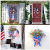 2024 New July 4th Independence Day Wreaths, 4th of July Wreaths for Front Door American Flag Wreath, Memorial Day Star Stripe Welcome Sign Wreath All Season Wall Home Patriotic Decor (C) view 2
