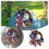 2024 New July 4th Independence Day Wreaths, 4th of July Wreaths for Front Door American Flag Wreath, Memorial Day Star Stripe Welcome Sign Wreath All Season Wall Home Patriotic Decor (C) view 4