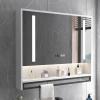 Medicine cabinet with HD mirrorbathroom mirror with anti fogModern Smart medicine cabinet mirror with LED lightsbathroom storage organizer Clock and Temper DisplayWith towel barTouch Switch ( Col view 1