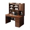 YSUEFIJO Computer Desk with 3 Drawers and 2 Shelves, Simple Home Office Desk, PC Writing Wood Desk Study Desks, Modern Writing Desk, Gaming Table Corner Desk, for Bedroom, Home view 1