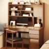 YSUEFIJO Computer Desk with 3 Drawers and 2 Shelves, Simple Home Office Desk, PC Writing Wood Desk Study Desks, Modern Writing Desk, Gaming Table Corner Desk, for Bedroom, Home view 2