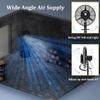 320W Industrial Outdoor Misting Pedestal Fan High Velocity Oscillating Fan With 3 Speed Moving Standing Fans W/Standalone Misters Tank Easy To Clean Space Cooling view 4