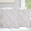 The OutNeT Euro Pillow Sham Set of 2 Pinch Silver Pillow Shams Euro 28x28 Pillow Cover/Cases 600 TC 100% Egyptian Cotton Hotel Class Bedding Pinch Pleated Euro Size Decorative Pillow Shams Set view 1