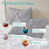 The OutNeT Euro Pillow Sham Set of 2 Pinch Silver Pillow Shams Euro 28x28 Pillow Cover/Cases 600 TC 100% Egyptian Cotton Hotel Class Bedding Pinch Pleated Euro Size Decorative Pillow Shams Set view 2