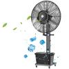 Industrial Metal Pedestal Fan Outside Pedestal Cooling Fan 3 Speeds 180 Oscillation Mister Black with 45L/11.8 Gal Standalone Tank for Patio/Outside Restaurant/Garage/Gym/Factory view 1