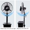 Industrial Metal Pedestal Fan Outside Pedestal Cooling Fan 3 Speeds 180 Oscillation Mister Black with 45L/11.8 Gal Standalone Tank for Patio/Outside Restaurant/Garage/Gym/Factory view 4