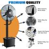 Outdoor Oscillating Misting Fan, 4 Cooling Speeds Cooling Fan, Mist Pedestal Fan for Backyards, Patios and More, Black, 90 Oscillation view 2