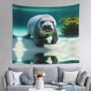 Yyhwhjde Cute Manatee Picture Durable Tapestry : 60 X 51 In Suitable For Wall Hanging, Dormitory,Wall Decoration view 1