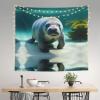 Yyhwhjde Cute Manatee Picture Durable Tapestry : 60 X 51 In Suitable For Wall Hanging, Dormitory,Wall Decoration view 2