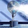 Pedestal Fan with Water Mist Spray, Humidifying Misting Fan, Standing Fan with 3 Speeds, 42L Water Tank, Height Adjustable Outdoor Fan with 120 Oscillation view 1