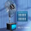 Pedestal Fan with Water Mist Spray, Humidifying Misting Fan, Standing Fan with 3 Speeds, 42L Water Tank, Height Adjustable Outdoor Fan with 120 Oscillation view 2