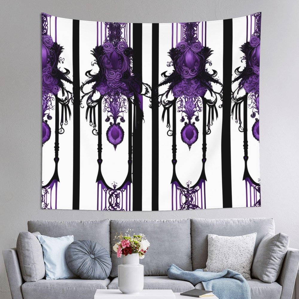 Yyhwhjde Purple Gothic Ghost Picture Durable Tapestry : 60 X 51 In Suitable For Wall Hanging, Dormitory,Wall Decoration