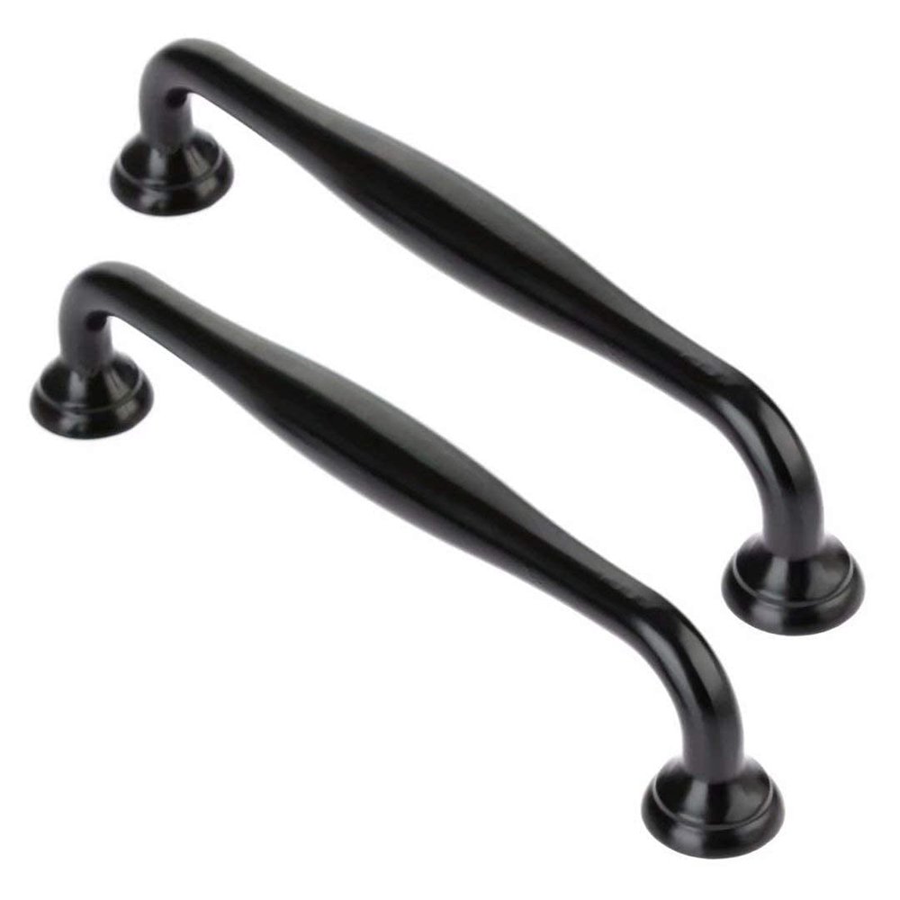 CETEOR Brass Cupboard Drawer Handles, 2pcs Black Cabinet Pull Handles,Durable Ziny Alloy Minimalist Cupboard Pulls for Kitchen Cabinets Drawers/Home Decorating 128mm