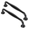 CETEOR Brass Cupboard Drawer Handles, 2pcs Black Cabinet Pull Handles,Durable Ziny Alloy Minimalist Cupboard Pulls for Kitchen Cabinets Drawers/Home Decorating 128mm view 1
