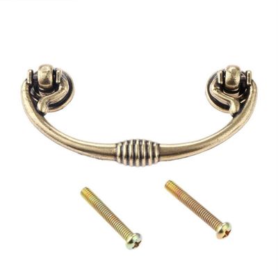 CETEOR Brass Cupboard Drawer Handles, 2Pcs Antique Furniture Handles and Handles Drawer Door Pull Cupboard Handle Kitchen Knob Fittings 96Mm (Color : 64mm)