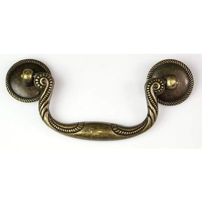 ECOLFE Antique Cabinet Drawer Handles, Vintage Simple Wooden Wine Gift Box Furniture Handle Zinc Alloy Bronze Tone 4Pcs