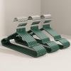 Hanger,Clothes Hangers, Household Bold Style Clothes Hanging, Household Seamless Drying, Non Slip Shoulder Corner Clothes Support 85g Anti Slip+Extra Thick - Light Luxury Green view 1