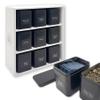 AllSpice Tea Organizer Rack with 9 Tins & 160 Magnetic Labels  Perfect for Bagged & Loose Leaf Tea Organization - White view 1