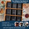 AllSpice Tea Organizer Rack with 9 Tins & 160 Magnetic Labels  Perfect for Bagged & Loose Leaf Tea Organization - White view 2