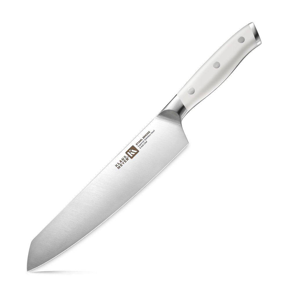 Klaus Meyer Stahl High Carbon Exclusive German Steel 8 inch Chef's Knife (White)