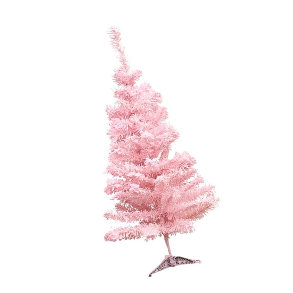 GOOHOCHY 60cm Pink Flocked Tree Christmas Tree Decor Perfect for Home Office Classroom