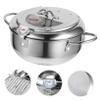 LABRIMP Stainless Steel Deep Fryer Pot for Japanese Cuisine Nonstick Mini Frying Pan for Tempura Fish and Chicken Easy Clean Healthy Cooking view 2