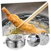 LABRIMP Stainless Steel Deep Fryer Pot for Japanese Cuisine Nonstick Mini Frying Pan for Tempura Fish and Chicken Easy Clean Healthy Cooking view 4