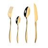 SEELLODGE Silverware Flatware Cutlery Set, 4/16/24/32/40/48 Pieces 304 Stainless Steel Knife, Fork And Spoon Set 4-piece Steak Knife Gold Tableware Hotel Home Tableware (Color : Gold, Size : 1Set-4P view 1