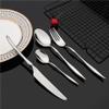 SEELLODGE Silverware Flatware Cutlery Set, 4/16/24/32/40/48 Pieces 304 Stainless Steel Knife, Fork And Spoon Set 4-piece Steak Knife Gold Tableware Hotel Home Tableware (Color : Gold, Size : 1Set-4P view 4