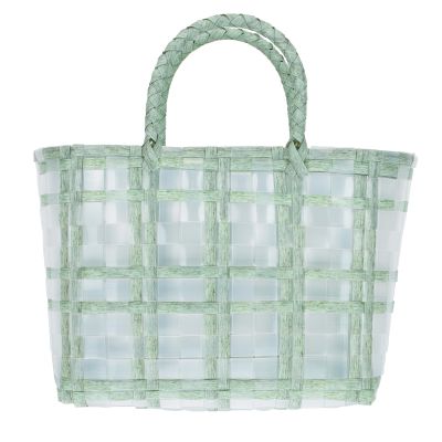 Garneck 1pc Shopping Basket Shopping Bag Wicker Baskets Beach Woven Bag Woven Basket Baskets for Storage Women Hand Flower Tote Jelly Plastic Food Fashion Miss