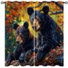 ONINUO Black Bear Blackout Curtains for Girls Boy Home Decor, Wildlife Rustic National Forest Farm Grommet Thermal Insulated Drapes Darkening Window Curtain for Bedroom Living Room, 63 x 63 Inch view 1