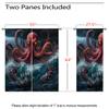 ONINUO Octopus Blackout Curtains for Girls Boy Home Decor, Ocean Kraken Nautical Pirate Sailboat Wave Grommet Thermal Insulated Drapes Darkening Window Curtain for Bedroom Living Room, 55 x 63 Inch view 3