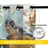 Sea Turtle Blackout Curtains for Girls Boy Home Decor, Starfish Seashells Nautical Beach Tropical Grommet Thermal Insulated Drapes Darkening Window Curtain for Bedroom Living Room, 84 x 84 Inch view 4