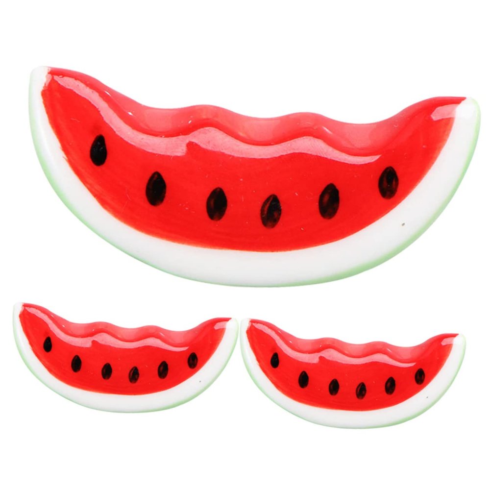 IMIKEYA 3pcs Ceramic Chopstick Holder Creative Watermelon Design Decorative Cutlery Rest for Spoons and Forks Adorable Home Decor Easy to Clean and Store