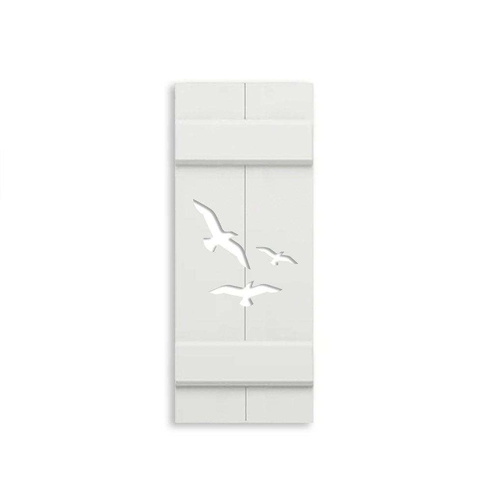Flying Bird Beach House Shutter, Seagull Outdoor Decor, Sold Individually (Width: 14.5, Height: 60)