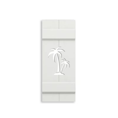 Double Palm Tree Shutter, Custom Exterior PVC, Coastal Decor-Sold Individually (Width: 14.5, Height: 53.5)