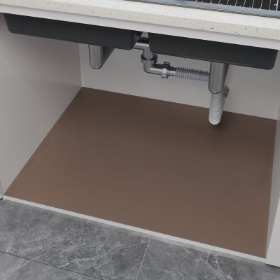 BANEBOR Under Sink Mats-20" x 16" (Cut-to-Fit) Absorbent Shelf Liner for Kitchen&Bathroom Cabinets | Non-Slip, Quick-Dry Cabinet Liner for Under Sink, Vanity & Utility Storage (Brown,20''x16'')