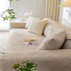 Huierxun Luxury Cotton Solid Embroidery Sofa Cover Boho Farmhouse Sofa Slipcover Soft Quilted Sectional Couch Cover Non-Slip Sofa Slipcovers Washable Furniture Protector for Pet Kids (Khaki,28"x82") view 3