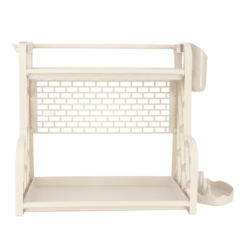 XHTLLO Spice Rack, Kitchen Storage Rack Organizer Shelf Spice Bottle Holder with Cutting Board Rack(41cm-Off White)