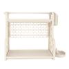 XHTLLO Spice Rack, Kitchen Storage Rack Organizer Shelf Spice Bottle Holder with Cutting Board Rack(41cm-Off White) view 1