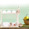 XHTLLO Spice Rack, Kitchen Storage Rack Organizer Shelf Spice Bottle Holder with Cutting Board Rack(41cm-Off White) view 2