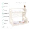 XHTLLO Spice Rack, Kitchen Storage Rack Organizer Shelf Spice Bottle Holder with Cutting Board Rack(41cm-Off White) view 3