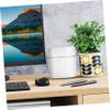 Gogogmee Desk Trash Can Lid Mini Trashcan for Bedroom Countertop Garbage Bin Plastic Waste Basket Simple Design Home Office view 2